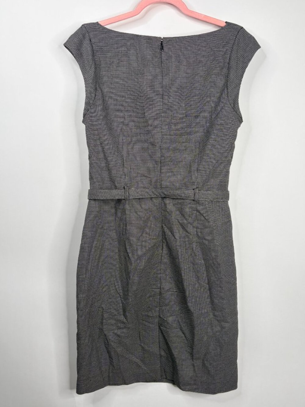 2/$30 Banana Republic Houndstooth Belted Knee-length Sheath Dress Gray 10 #A2417 - Picture 5 of 7